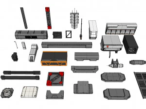 Sci-Fi architecture Elements collection 32 3D Model