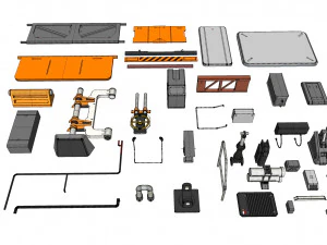 Sci-Fi architecture Elements collection 32 3D Model