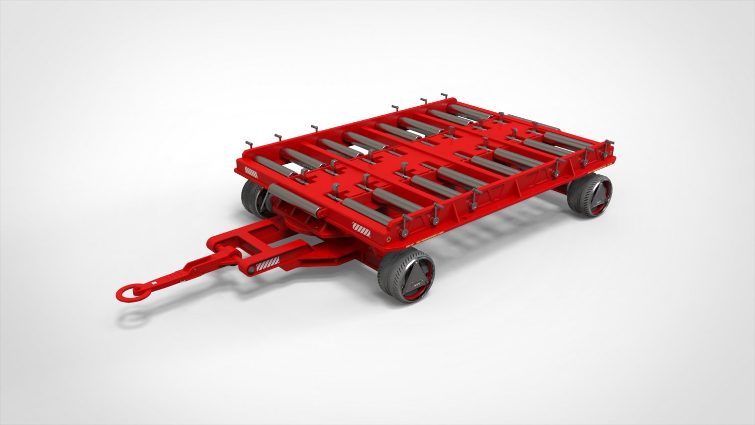 тележка для ящиков 600х400, грузоподъемность 200 кг. стальной пружинный бампер лоудинг системс. полуприцеп контейнеровоз 40 футов schmitz. Loading equipment. Ship equipment 3d.