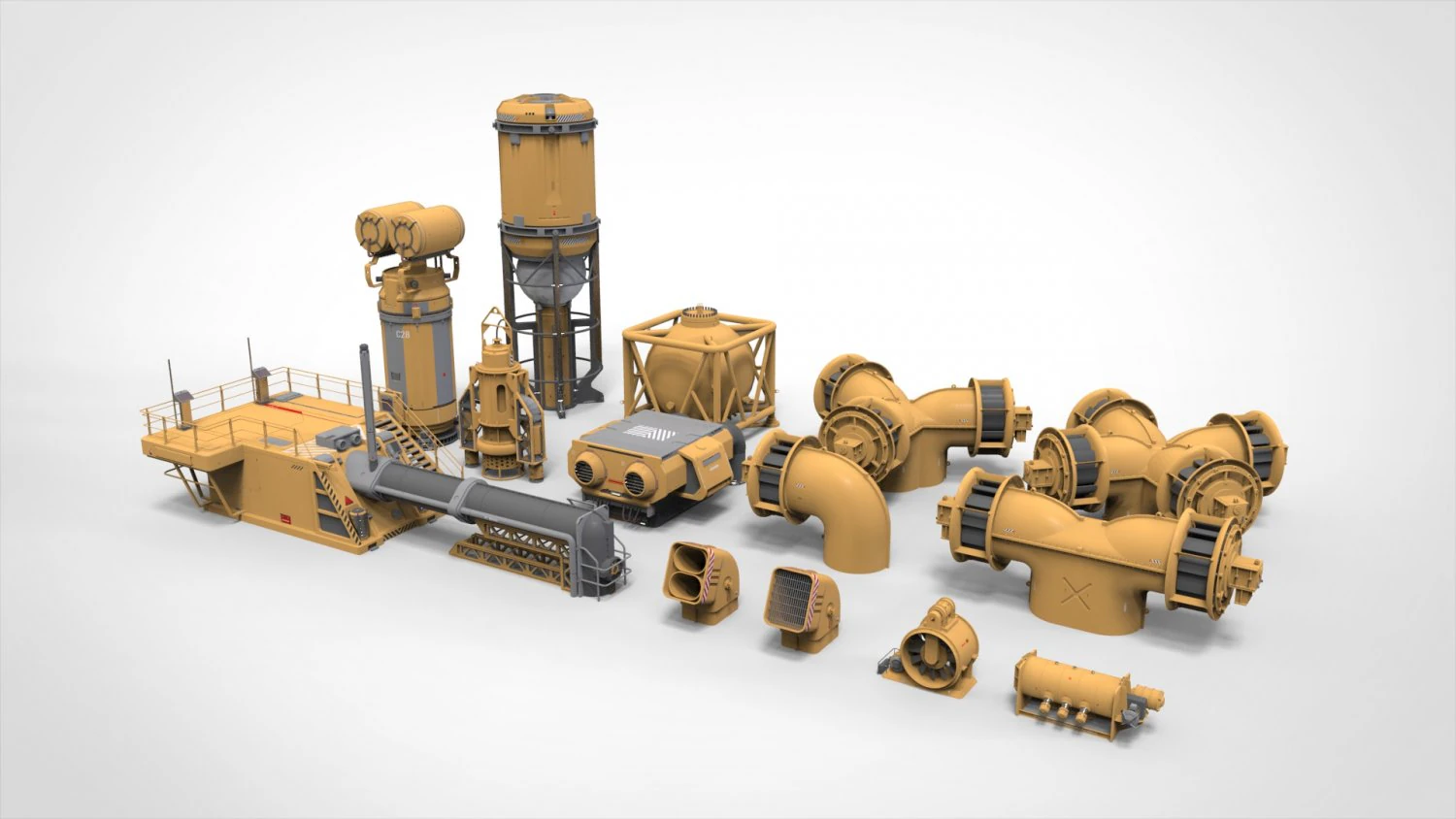 Sci fi props 5 3D Model .c4d .max .obj .3ds .fbx .stl .blend 