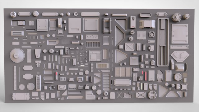 Sci fi trim sheets 1 3D-Modell .c4d .max .obj .3ds .fbx .stl .blend 