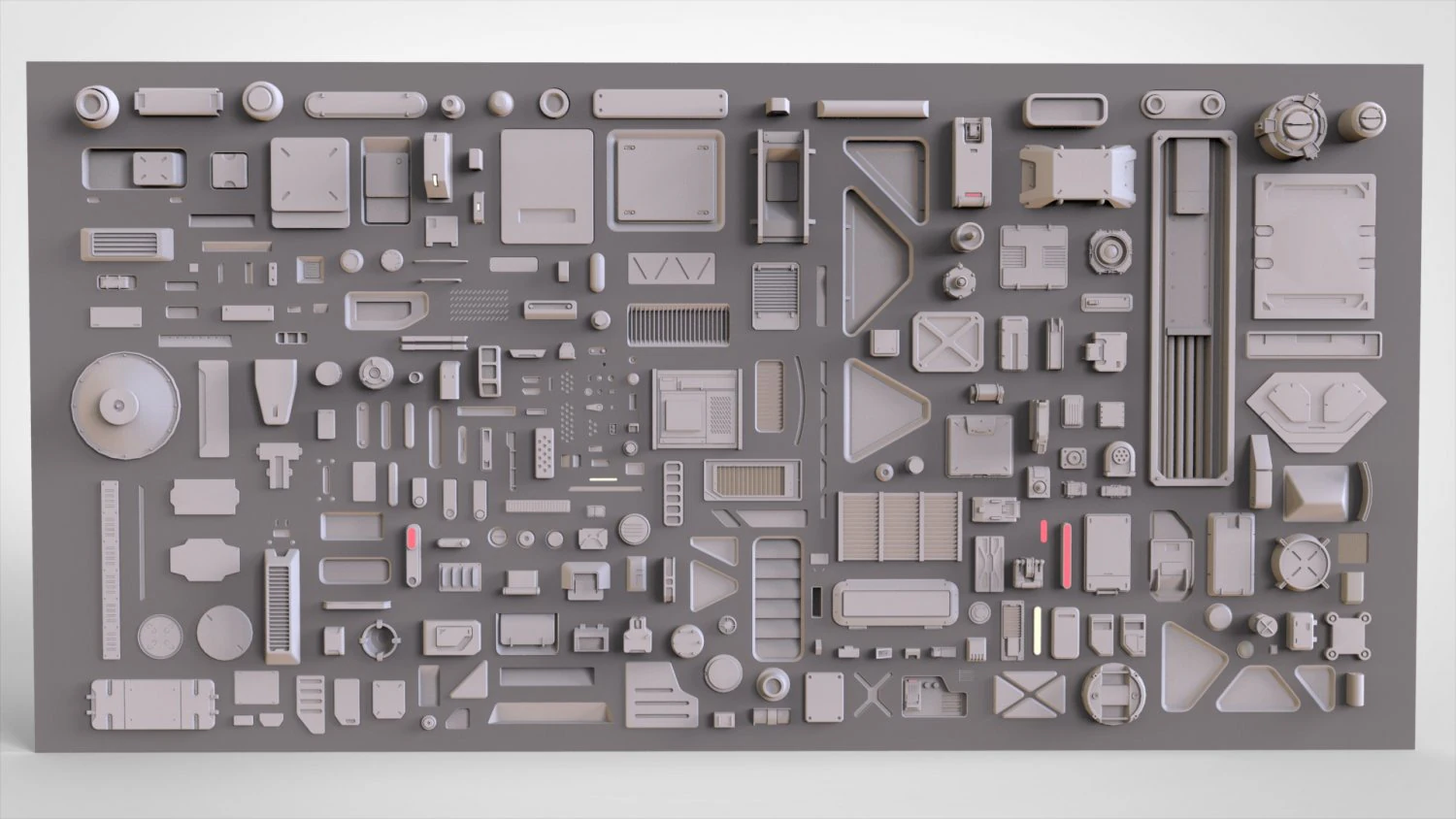 Sci fi trim sheets 1 3D Model .c4d .max .obj .3ds .fbx .stl .blend 