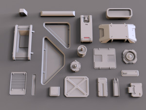 Sci fi trim sheets 1 3D-Modell