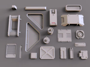 Sci fi trim sheets 1 3D Model