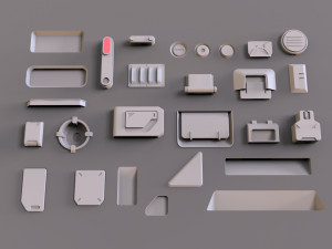 Sci fi trim sheets 1 3D-Modell