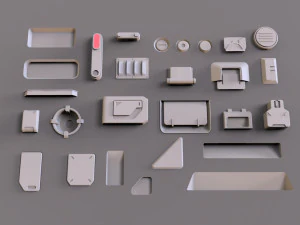 Sci fi trim sheets 1 3D Model