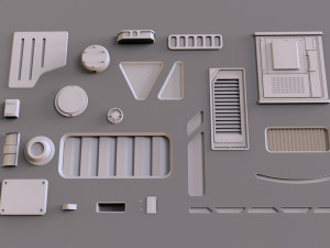 Sci fi trim sheets 1 3D-Modell