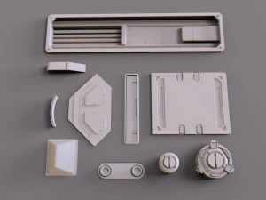 Sci fi trim sheets 1 3D Model