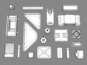 Sci fi trim sheets 1 3D Model