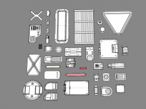 Sci fi trim sheets 1 3D-Modell