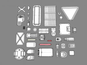 Sci fi trim sheets 1 3D Model