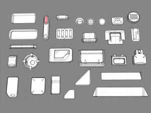 Sci fi trim sheets 1 3D Model