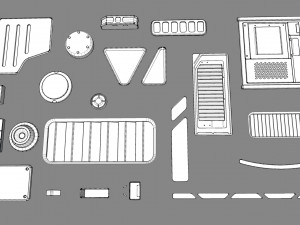 Sci fi trim sheets 1 3D-Modell