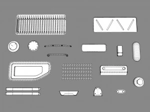 Sci fi trim sheets 1 3D Model
