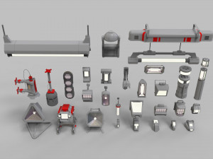 Sci fi lighting 9 Model 3D