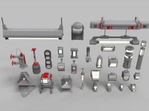 Sci fi lighting 9 3D Model