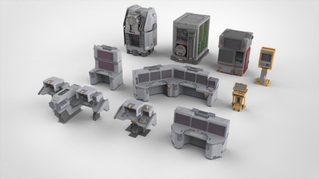 Sci fi terminal 2 3D 模型 .c4d .max .obj .3ds .fbx .stl .blend 