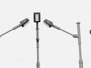 Sci fi street lighting 10 3D Model