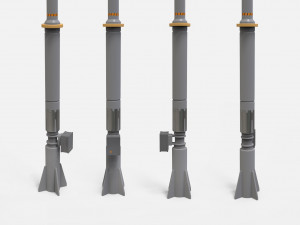 Sci fi street lighting 10 Modelo 3D