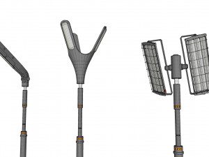 Sci fi street lighting 10 Modelo 3D
