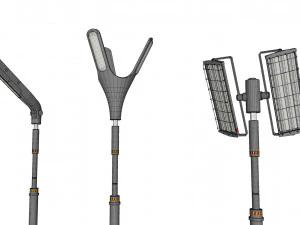 Sci fi street lighting 10 3D Model