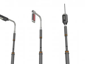 Sci fi street lighting 10 3D Model