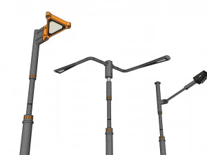 Sci fi street lighting 10 3D Model