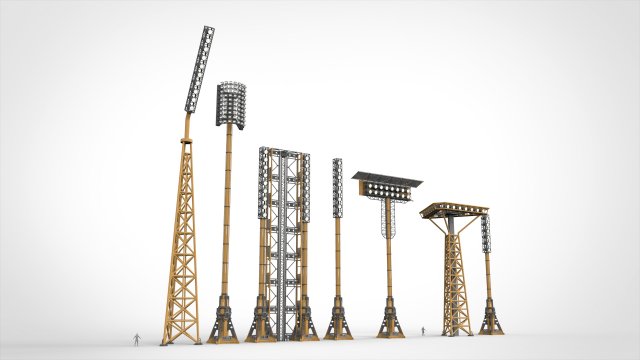 Sci fi Floodlight 11 3D Model .c4d .max .obj .3ds .fbx .stl .blend 