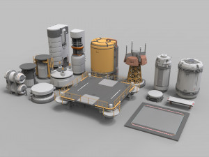 Sci-fi Architecture kitbash 41 3D Model