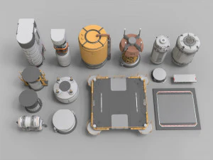 Kitbash o architekturze science-fiction 41 Model 3D