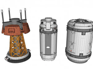 Kitbash o architekturze science-fiction 41 Model 3D