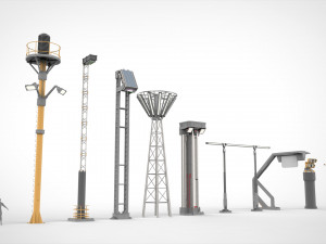 Sci fi street lighting 13 3D Model