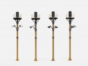 Sci fi street lighting 13 3D Модель