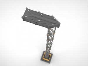 Sci fi street lighting 13 3D Модель