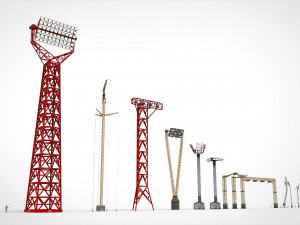 Sci fi Floodlight 12 3D Model