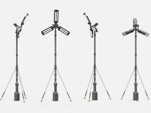 Sci fi Floodlight 12 3D 模型