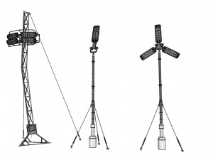 Sci fi Floodlight 12 3D 模型
