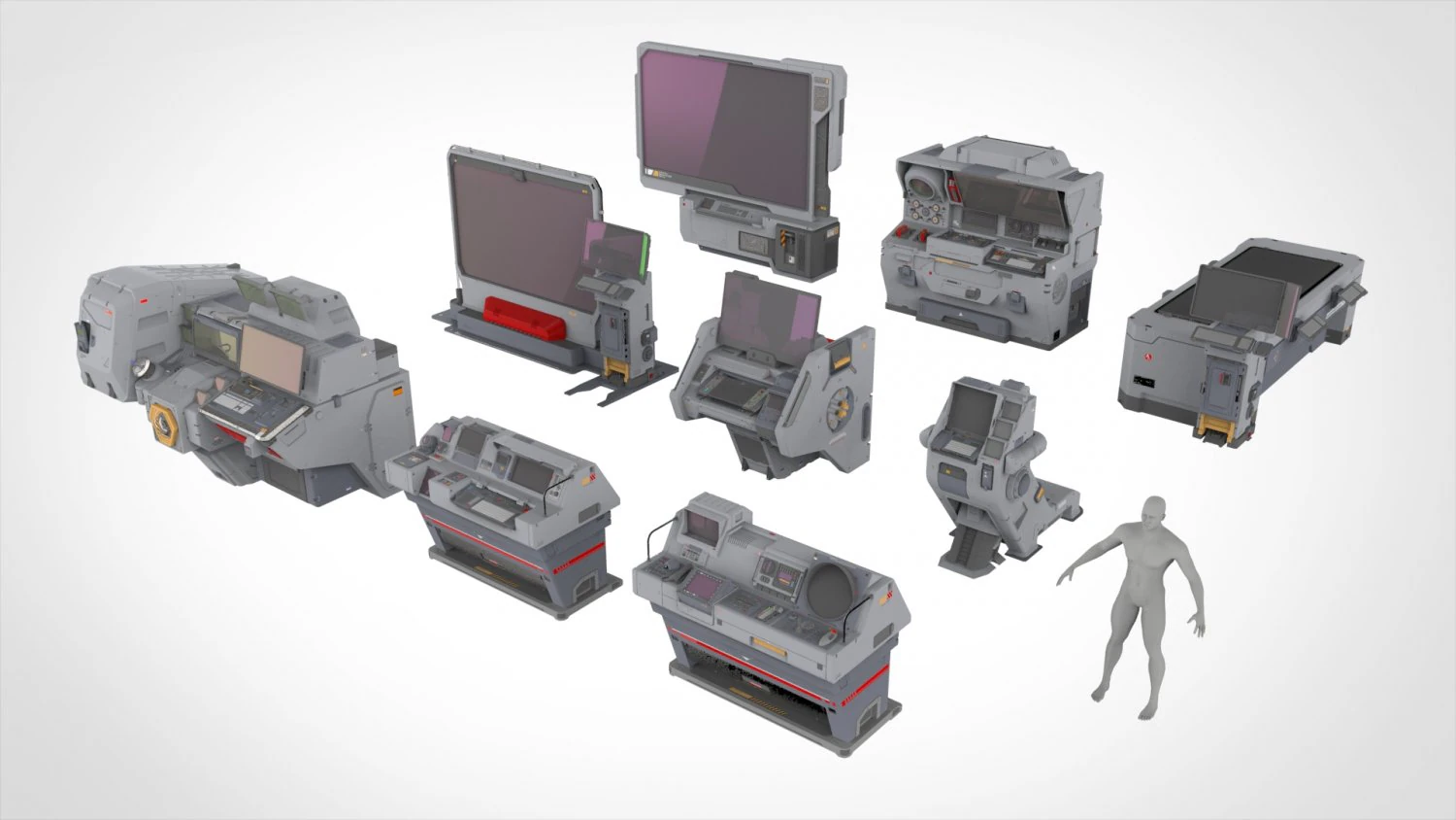 Terminal fiksi ilmiah 3 Model 3D .c4d .max .obj .3ds .fbx .stl .blend