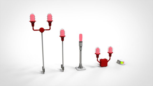 Signal lights Modello 3D .c4d .max .obj .3ds .fbx .stl .blend 