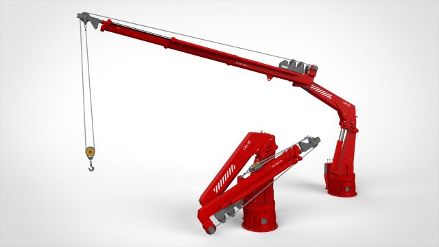 4-ton manipulator crane with articulated boom 3D Model .c4d .max .obj .3ds .fbx .stl .blend 