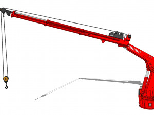 4-ton manipulator crane with articulated boom 3D Model
