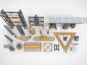 Sci-fi Architecture kitbash 43 3D Model