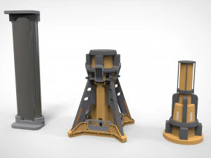 Sci-fi Architecture kitbash 43 3D Model