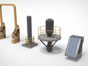 Sci-fi Architecture kitbash 43 3D Model