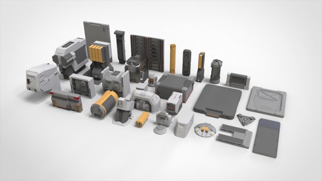 Sci-fi Architecture kitbash 44 3D Model .c4d .max .obj .3ds .fbx .stl .blend 