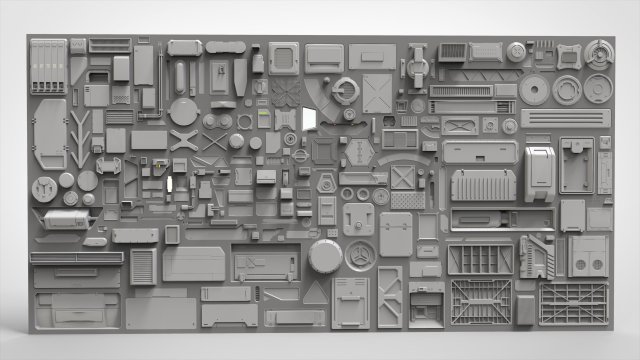 Sci fi trim sheets 2 3D 모델 .c4d .max .obj .3ds .fbx .stl .blend 