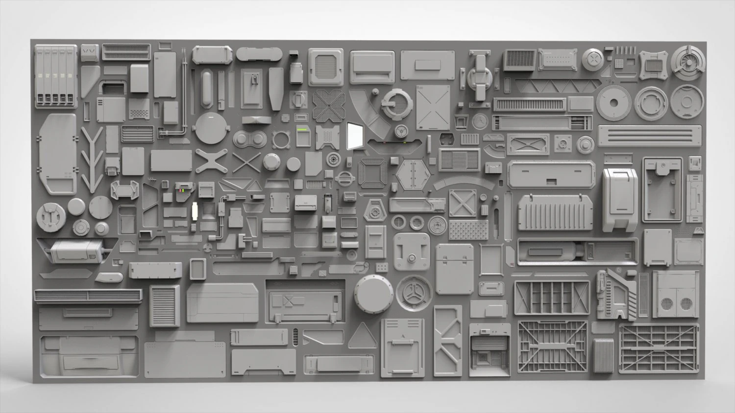 Sci fi trim sheets 2 3D Model .c4d .max .obj .3ds .fbx .stl .blend 