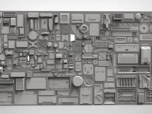 Folhas de acabamento de fic&ccedil;&atilde;o cient&iacute;fica 2 Modelo 3D