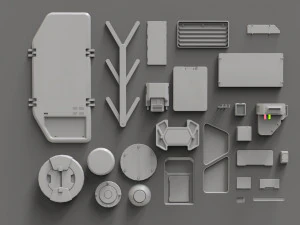 Sci fi trim sheets 2 3D Model