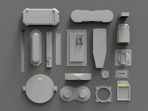 Sci fi trim sheets 2 3D Model
